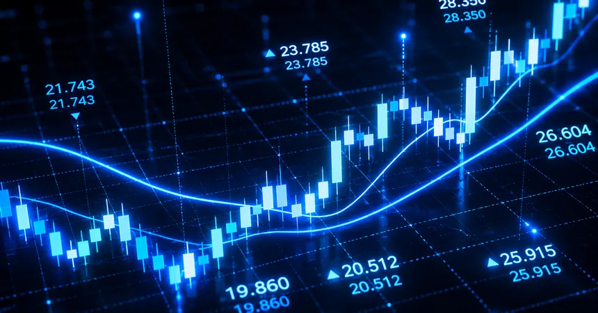 Биржевой график с отмеченными ценовыми уровнями